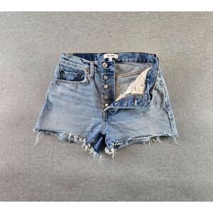 Re/Done 70S High Rise Shorts Womens 26" Waist Denim Buttonfly Distressed Cutoffs